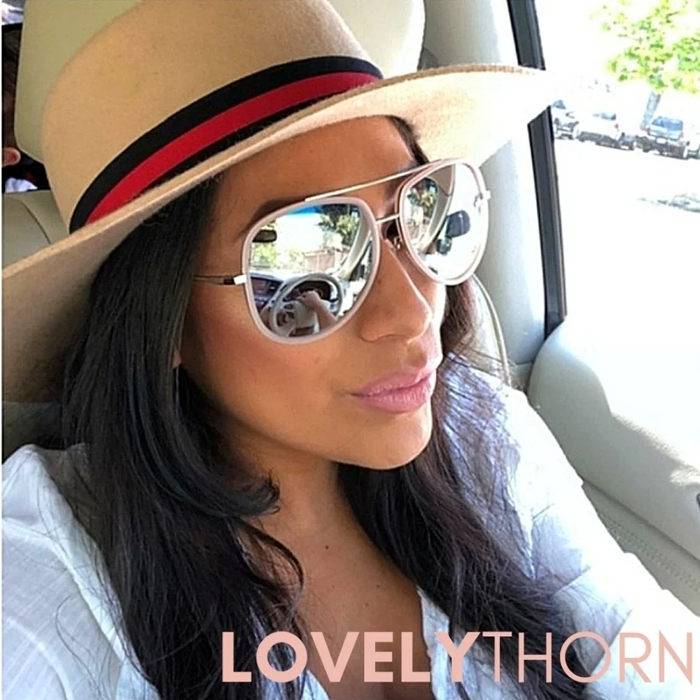 QUAY // ltd ed oversized aviators matte pink frame mirrored lenses nwot FLAW